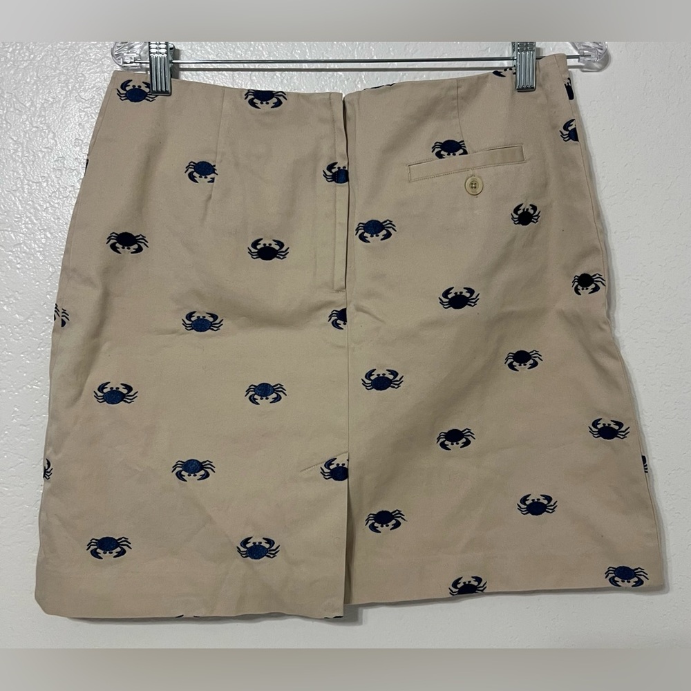Lilly Pulitzer Crab Print Skirt Size 8 Coastal Preppy Beach Nautical Mini Skirt - Picture 2 of 5